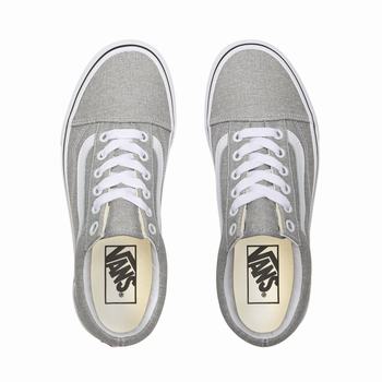 Damske Tenisky Vans Old Skool Strieborne/Biele VA92UXQLP